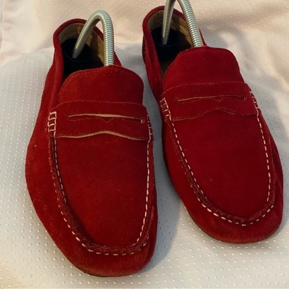 Alfani Shoes Mens Size 9M Red‎ Slip On Loafers Leather